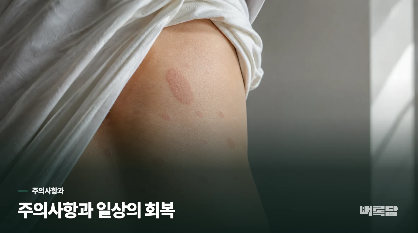 주의사항과 일상의 회복