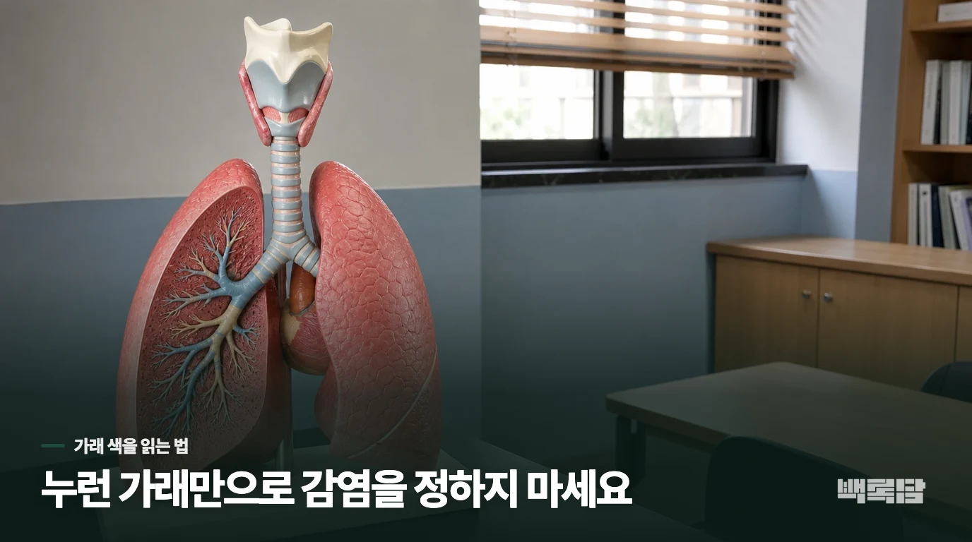 누런 가래가 나와도 색만으로 감염을 정할 수 없는 이유