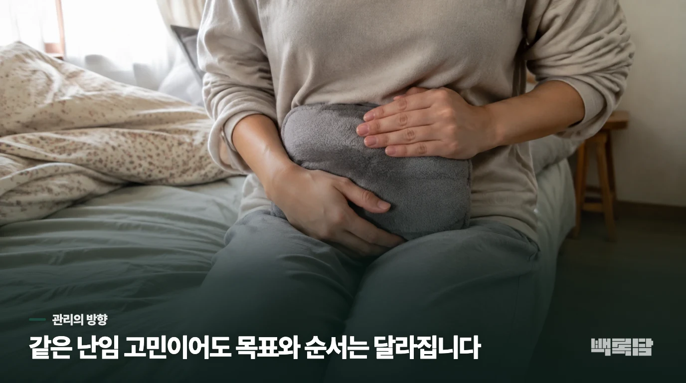 검사 결과에 따라 침·한약과 생활관리의 목표가 달라집니다