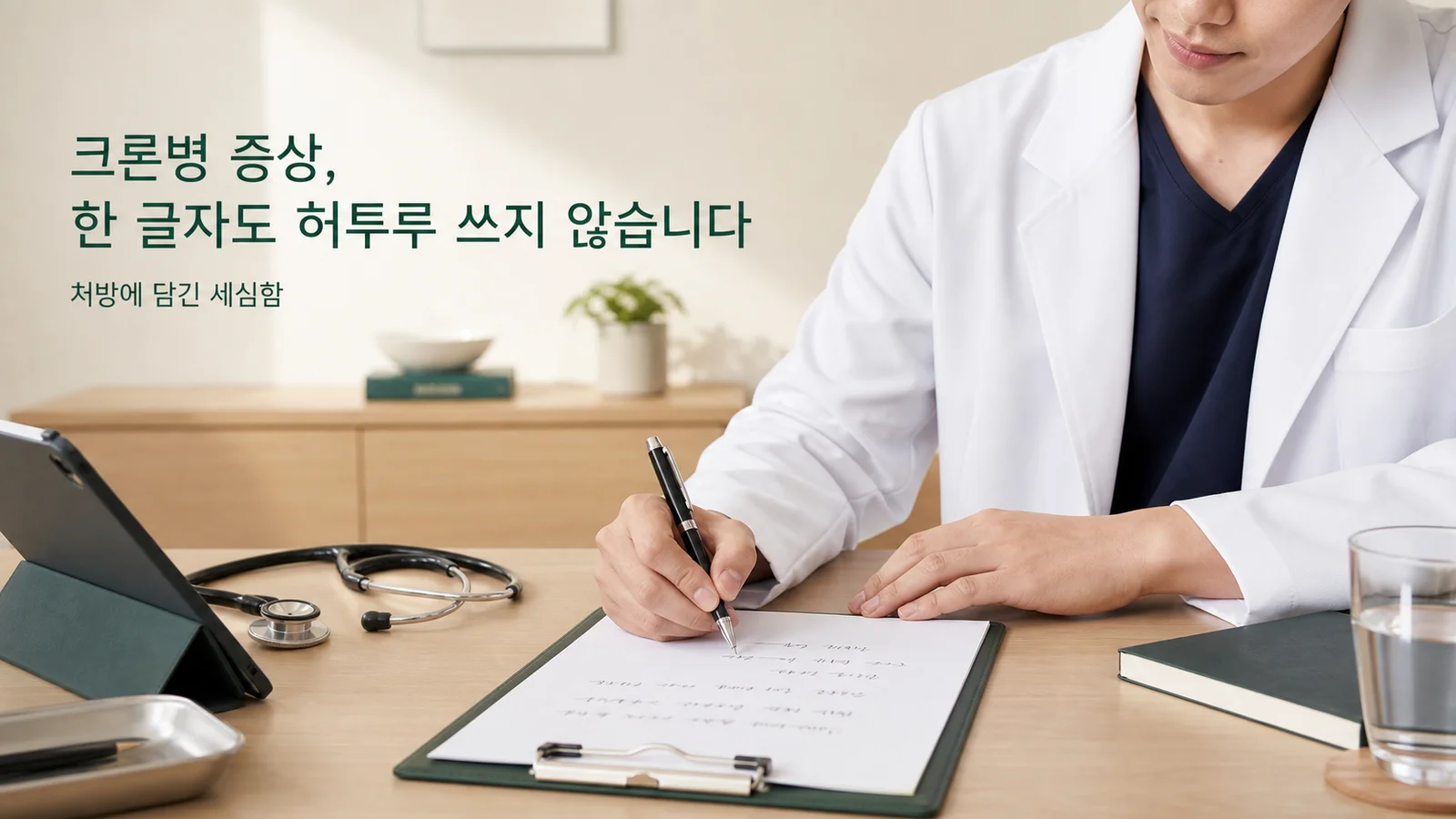 혼자 고민하며 시간을 보내기보다 전문가의 진단이 필요한 이유 — 원장이 진료실에서 환자와 상담하는 장면