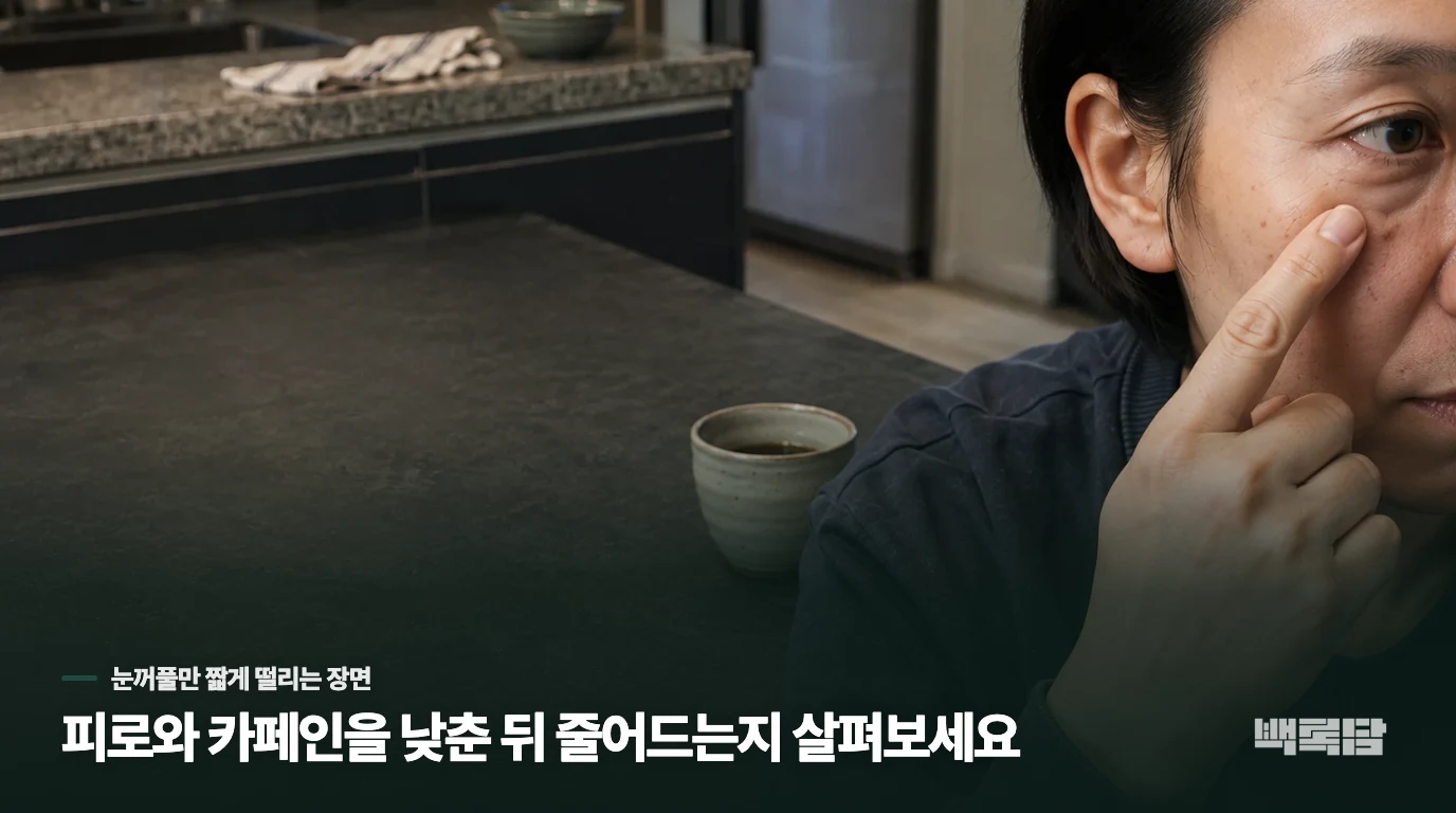 오후에 한쪽 아래 눈꺼풀만 파르르 뛸 때