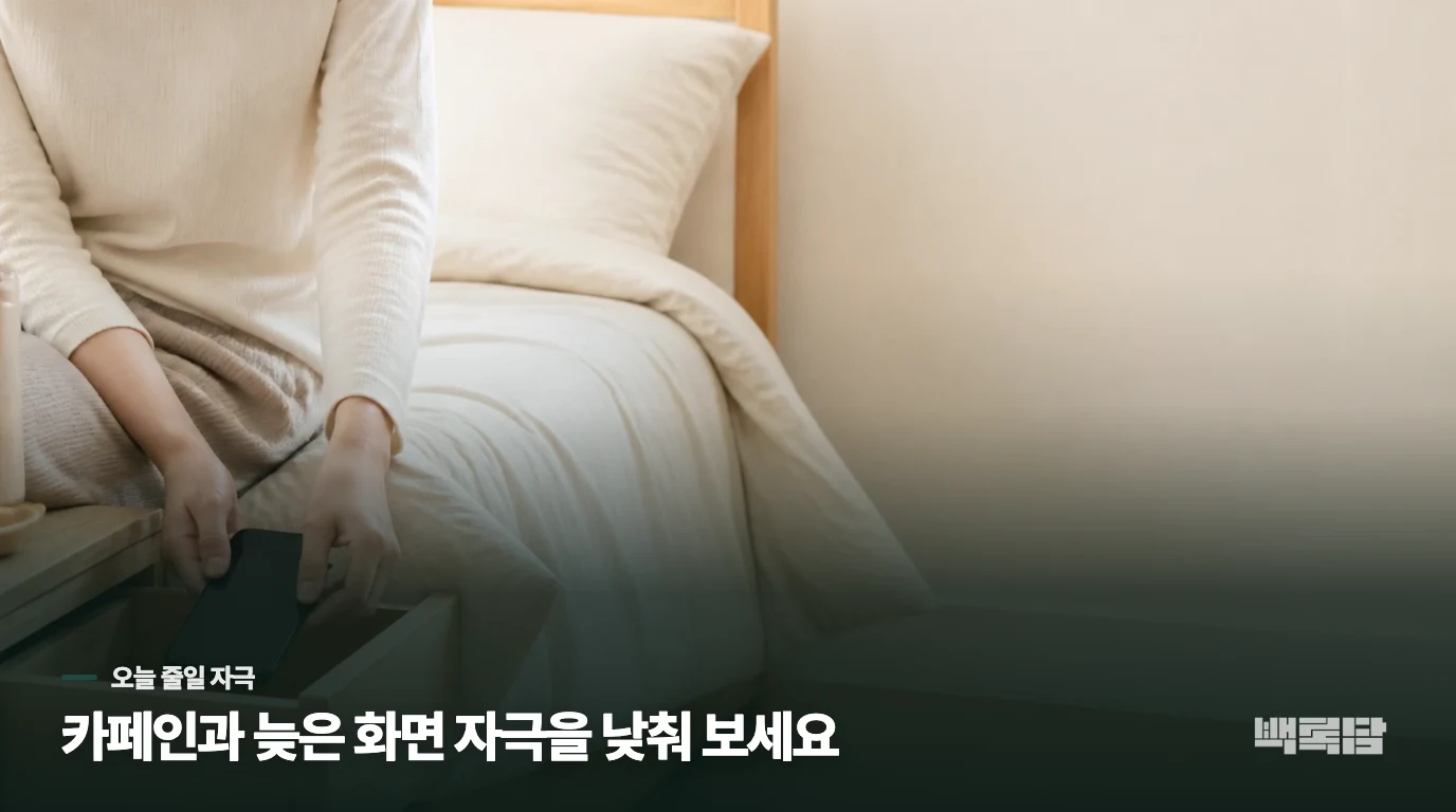 불안을 키우는 자극은 한 가지씩 낮춰 보세요