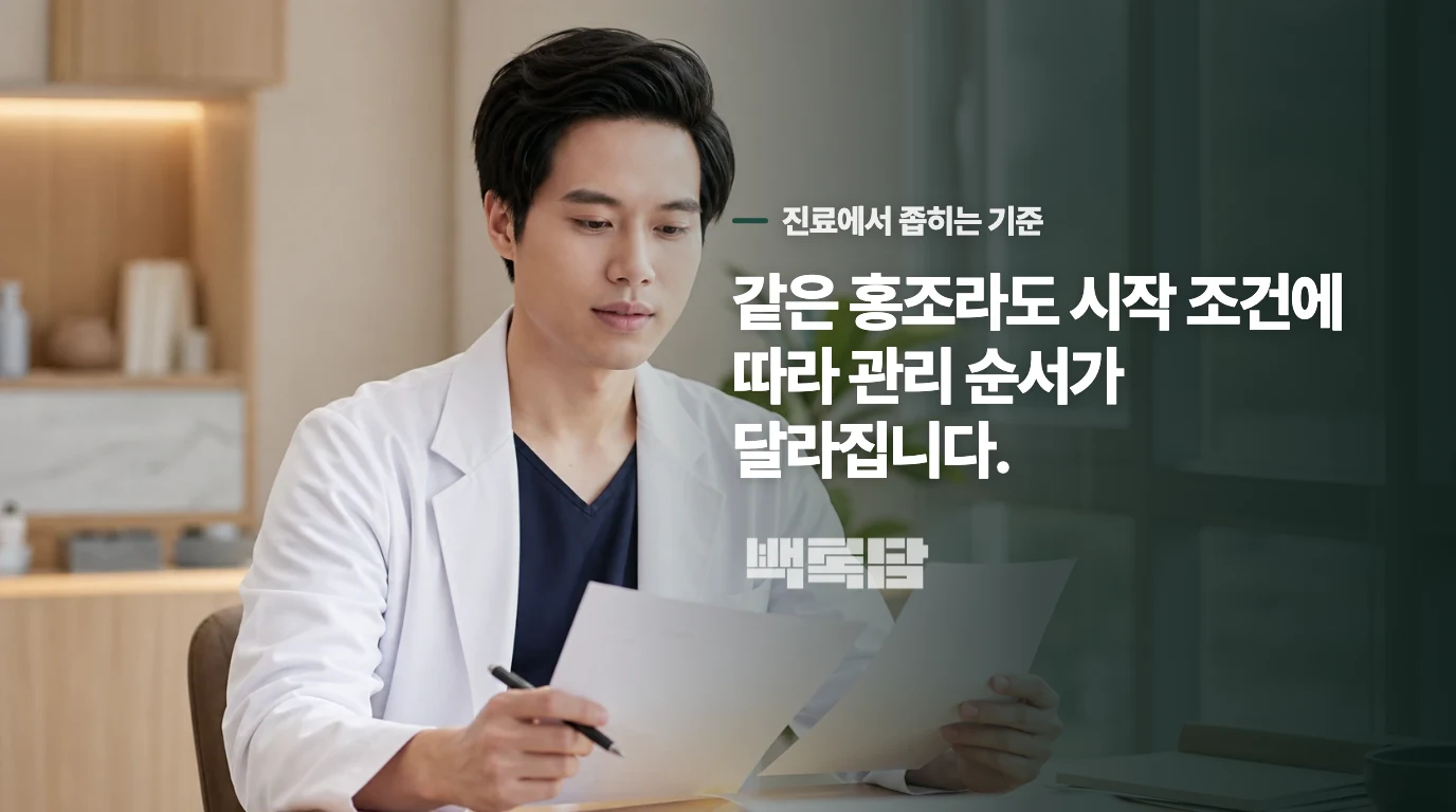 진료에서는 갱년기 여부보다 발생 조건을 좁혀 갑니다