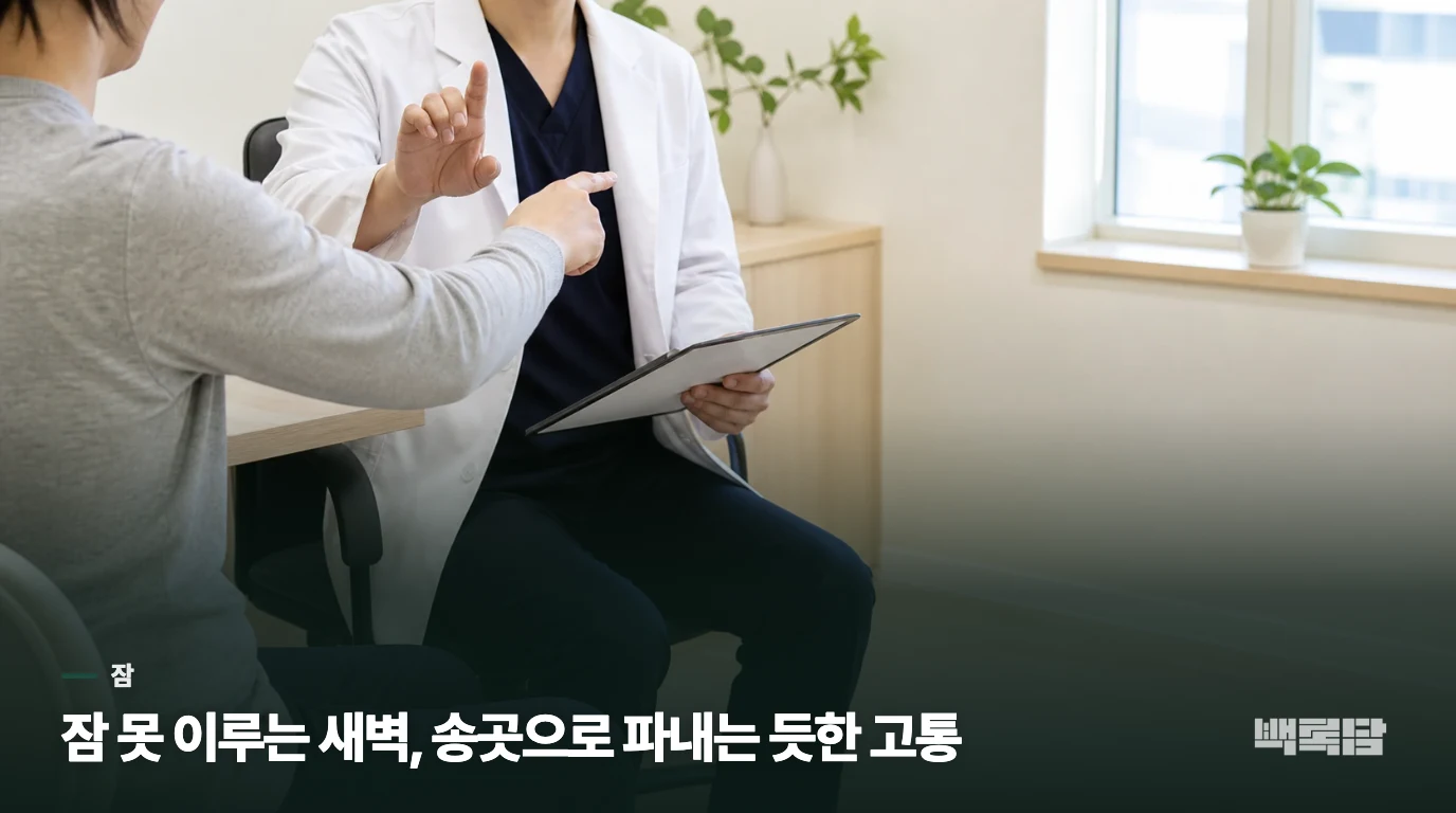 잠 못 이루는 새벽, 송곳으로 파내는 듯한 고통