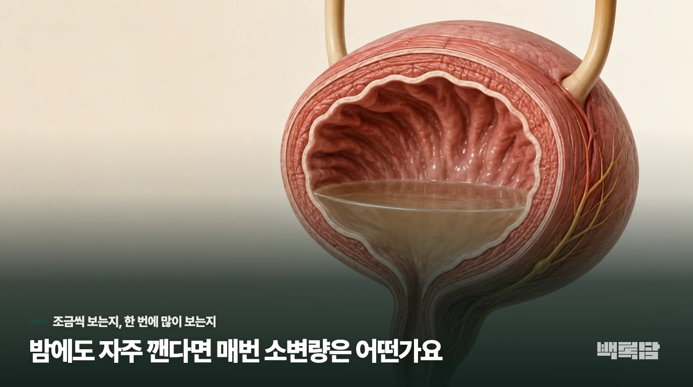 밤에도 자주 깬다면 매번 소변량은 어떤가요