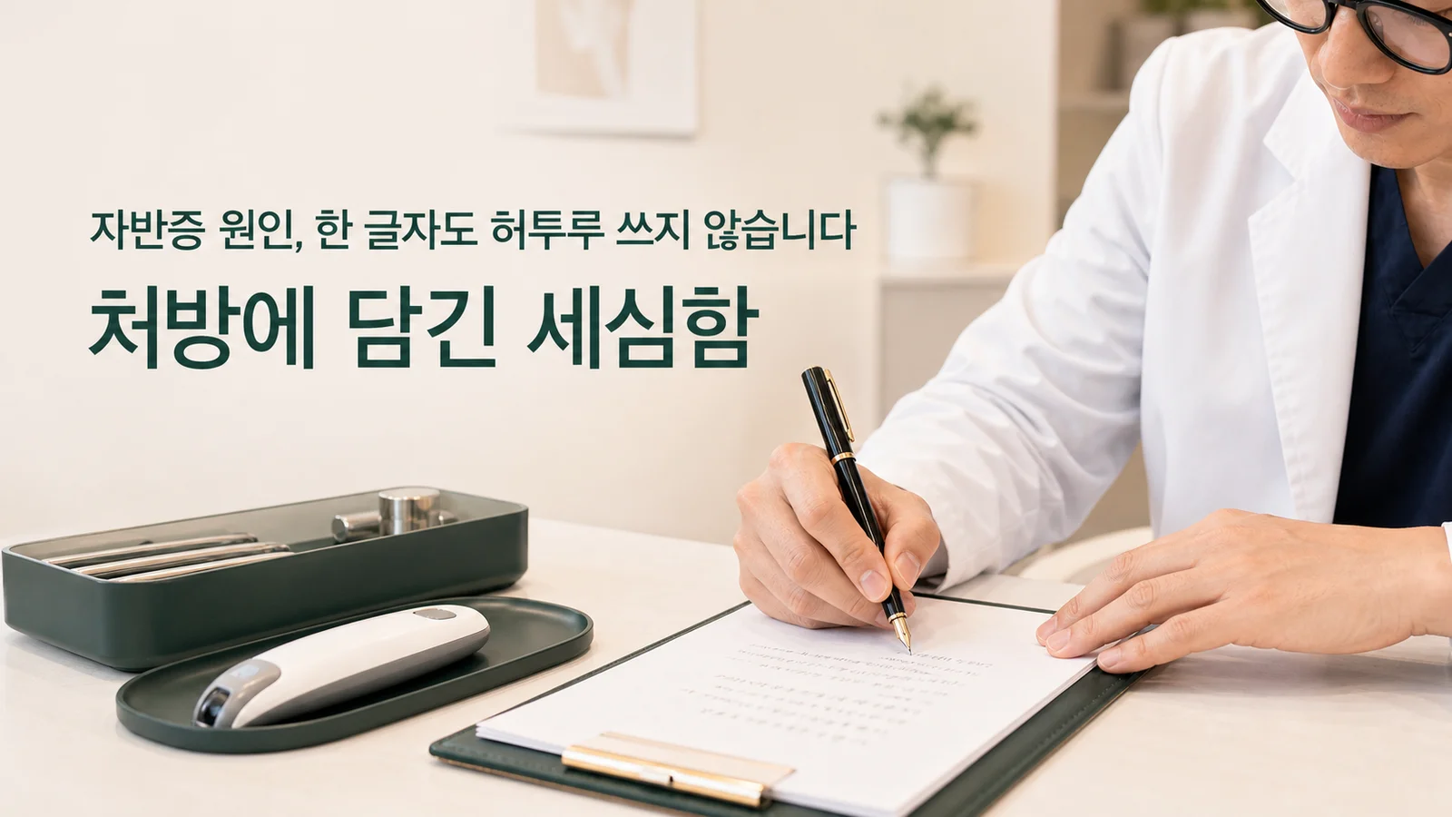 반복되는 붉은 신호, 내 몸의 면역 지도를 다시 그려야 할 때입니다 — 원장이 진료실에서 환자와 상담하는 장면