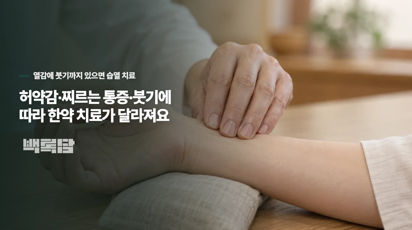 허약감·찌르는 통증·붓기에 따라 한약 치료가 달라져요