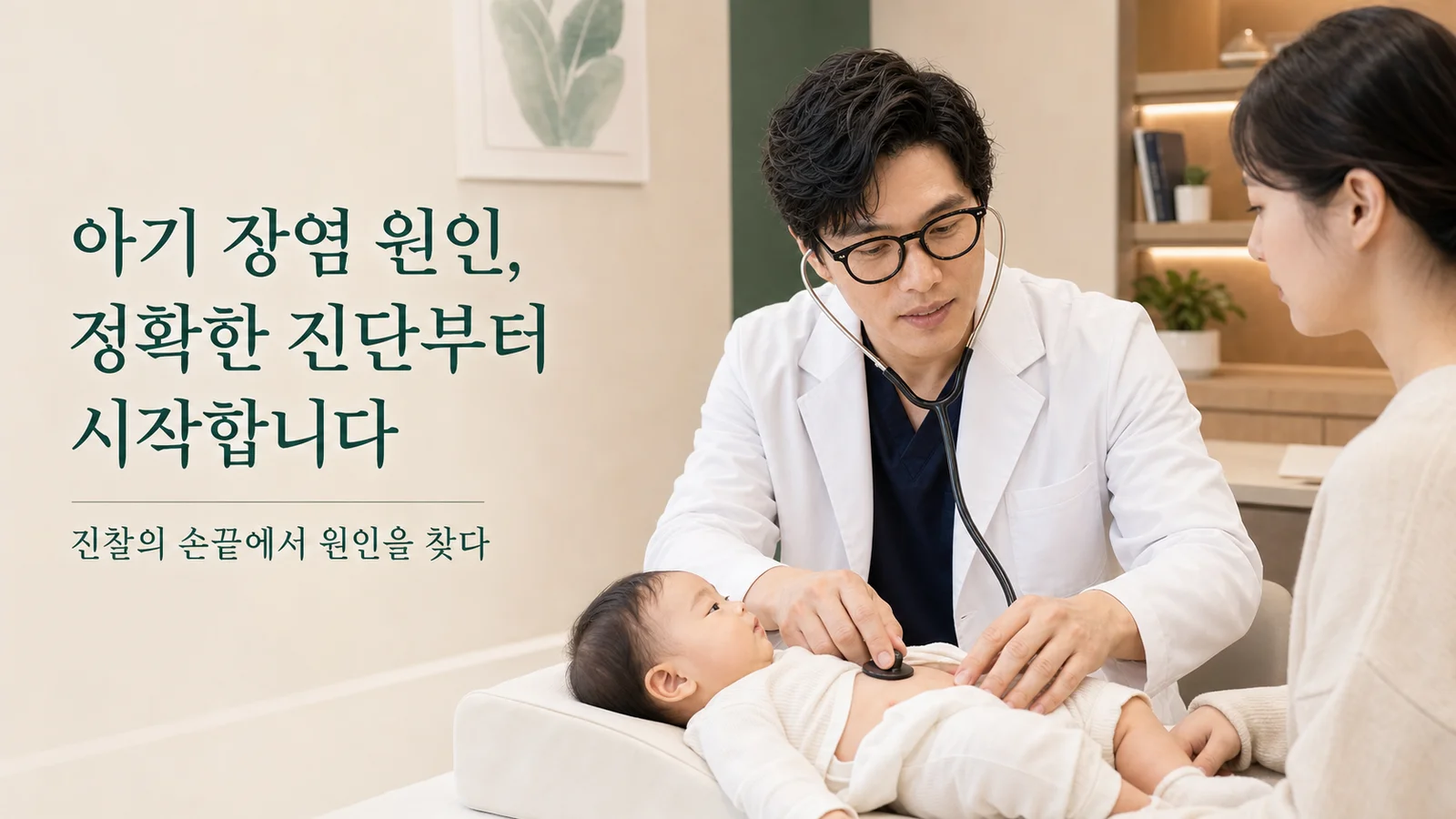 반복되는 장염의 굴레, 아이의 기초 체력을 살펴야 할 때입니다 — 원장이 진료실에서 환자와 상담하는 장면