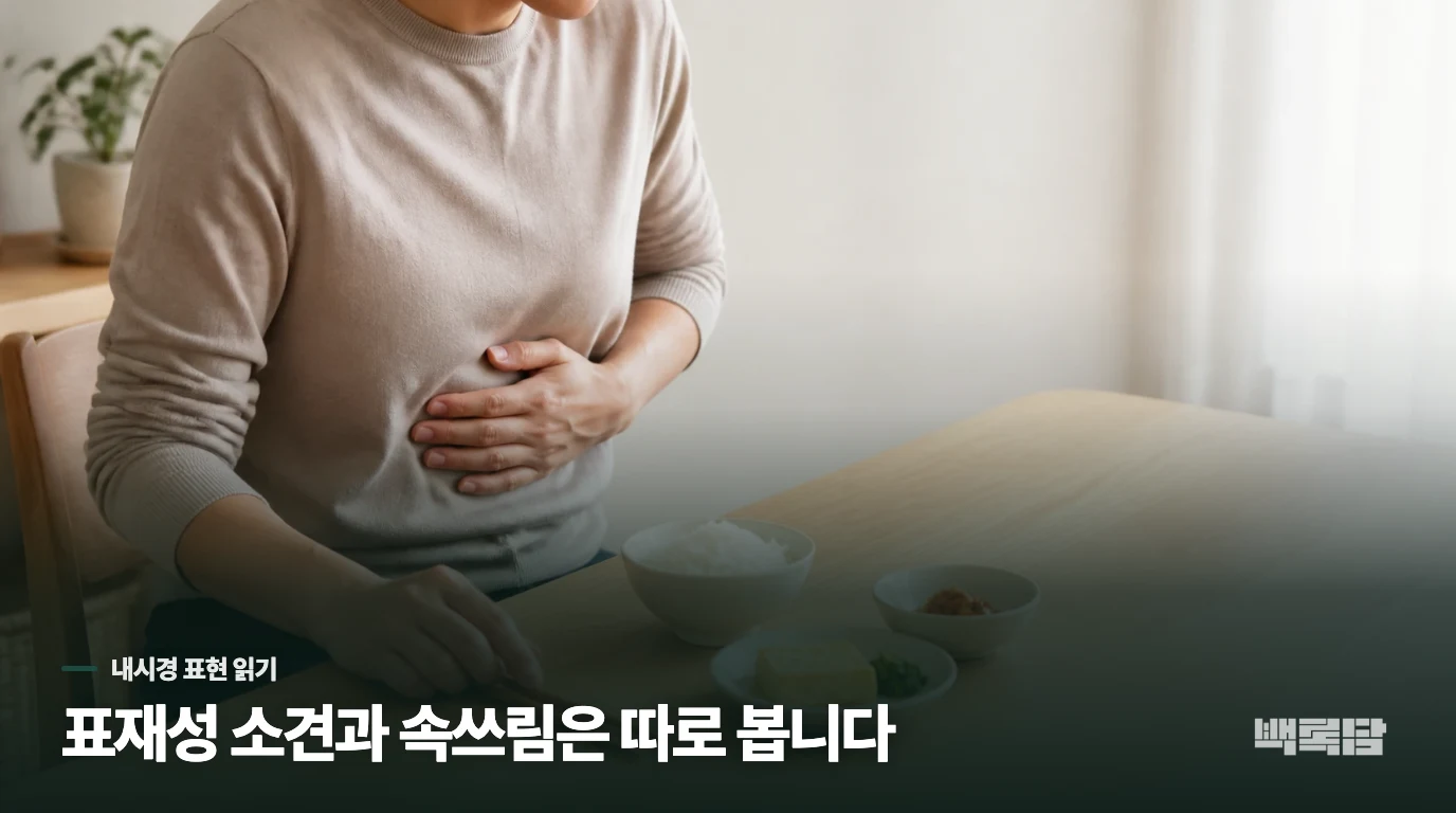 내시경의 ‘표재성’ 소견과 속쓰림은 같은 뜻일까요?