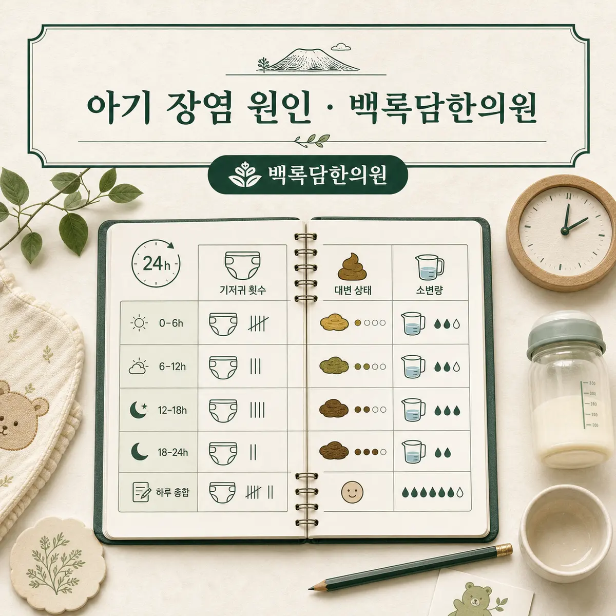 재발을 막기 위해 집에서 챙겨주어야 할 생활 습관 — 섹션 주제를 상징하는 에디토리얼 일러스트 카드