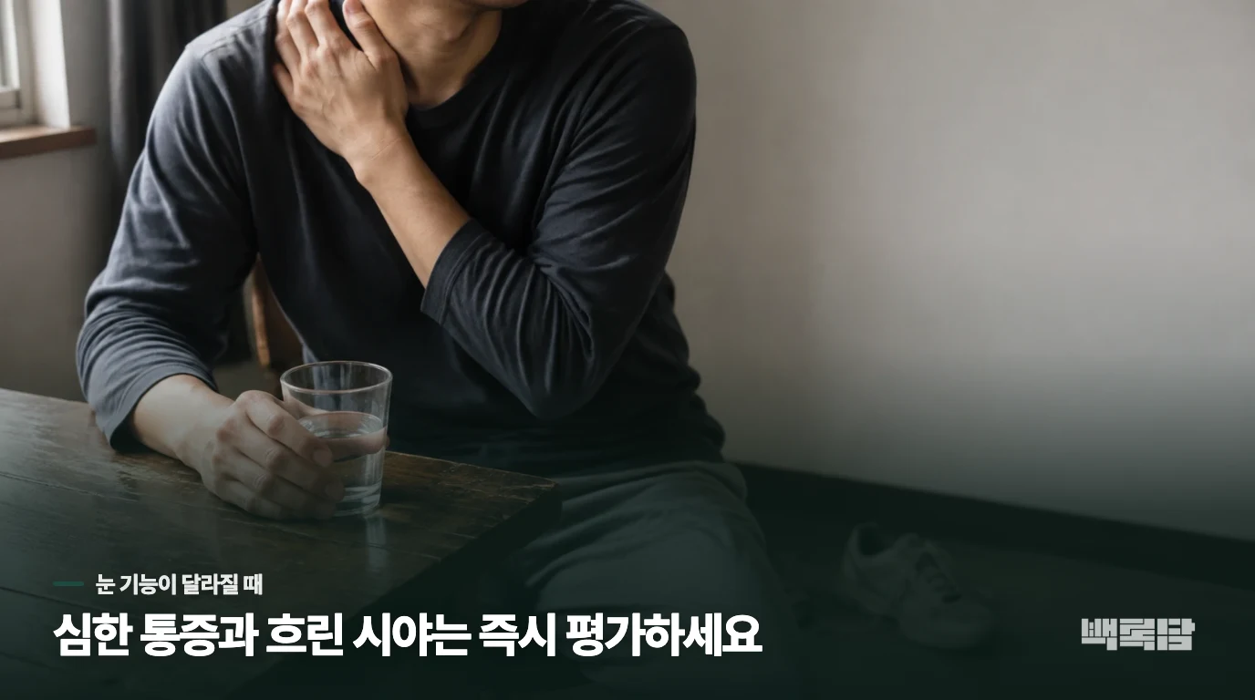 통증·충혈·시야 변화가 붙으면 어디를 먼저 찾아야 하나요?