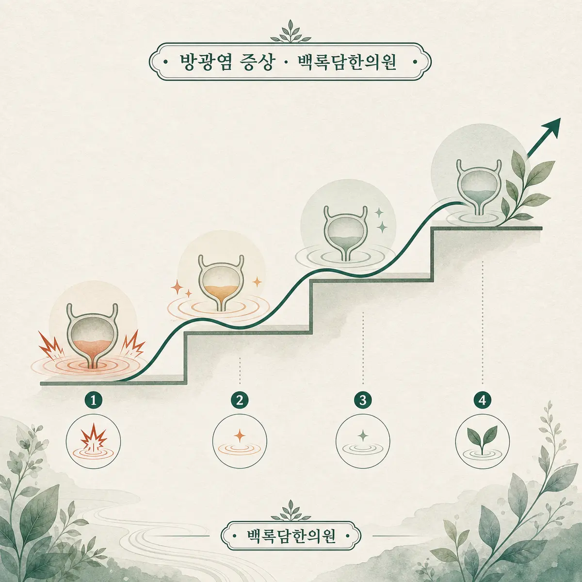 회복의 과정은 직선이 아니라 '계단식'으로 찾아옵니다 — 섹션 주제를 상징하는 에디토리얼 일러스트 카드