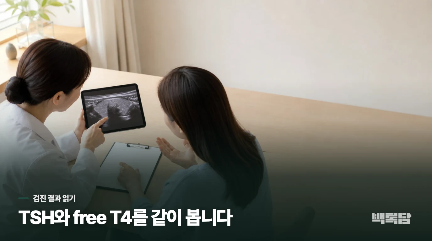TSH와 free T4는 한 쌍으로 읽습니다