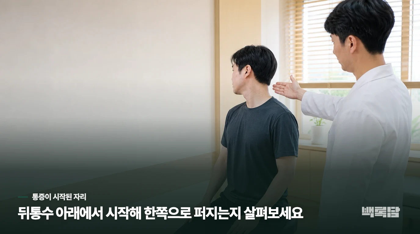 목을 돌릴 때 뒤통수 한쪽이 번쩍 아픈 장면