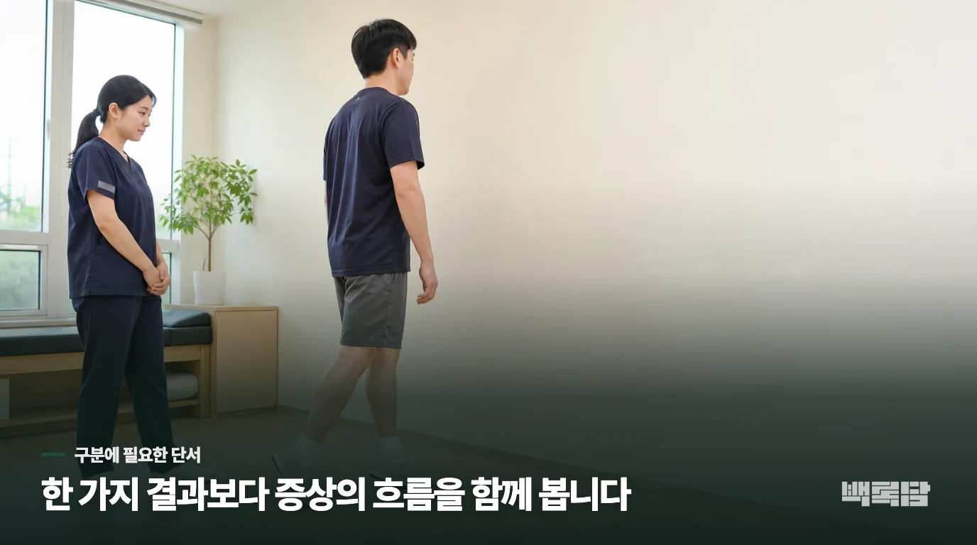 회의 끝나고 일어서는데 다리 뒤쪽이 찌릿했습니다