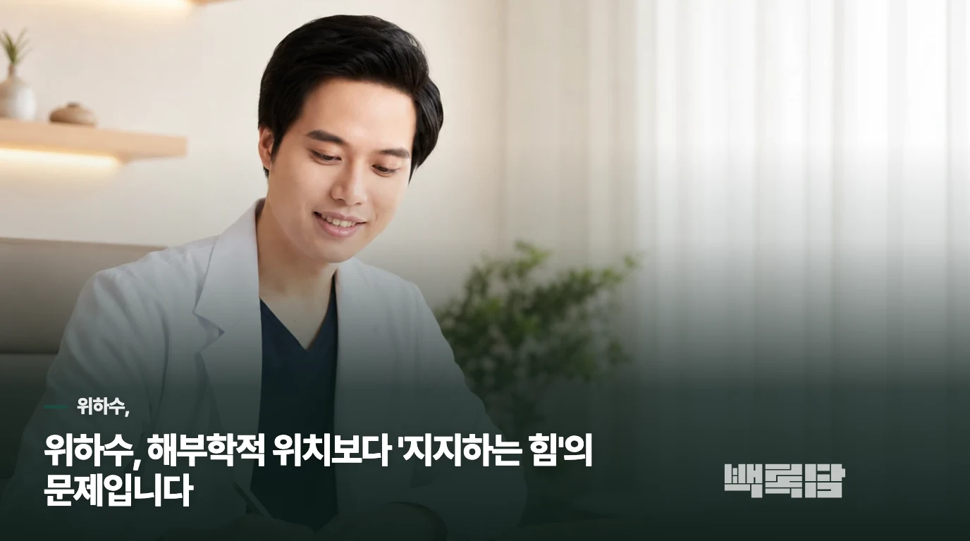 위하수, 해부학적 위치보다 '지지하는 힘'의 문제입니다